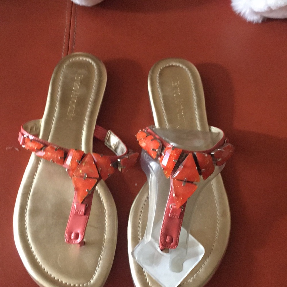 NWOT-No Box Enzo Angiolini Sandal Orange Size 7.5 New
